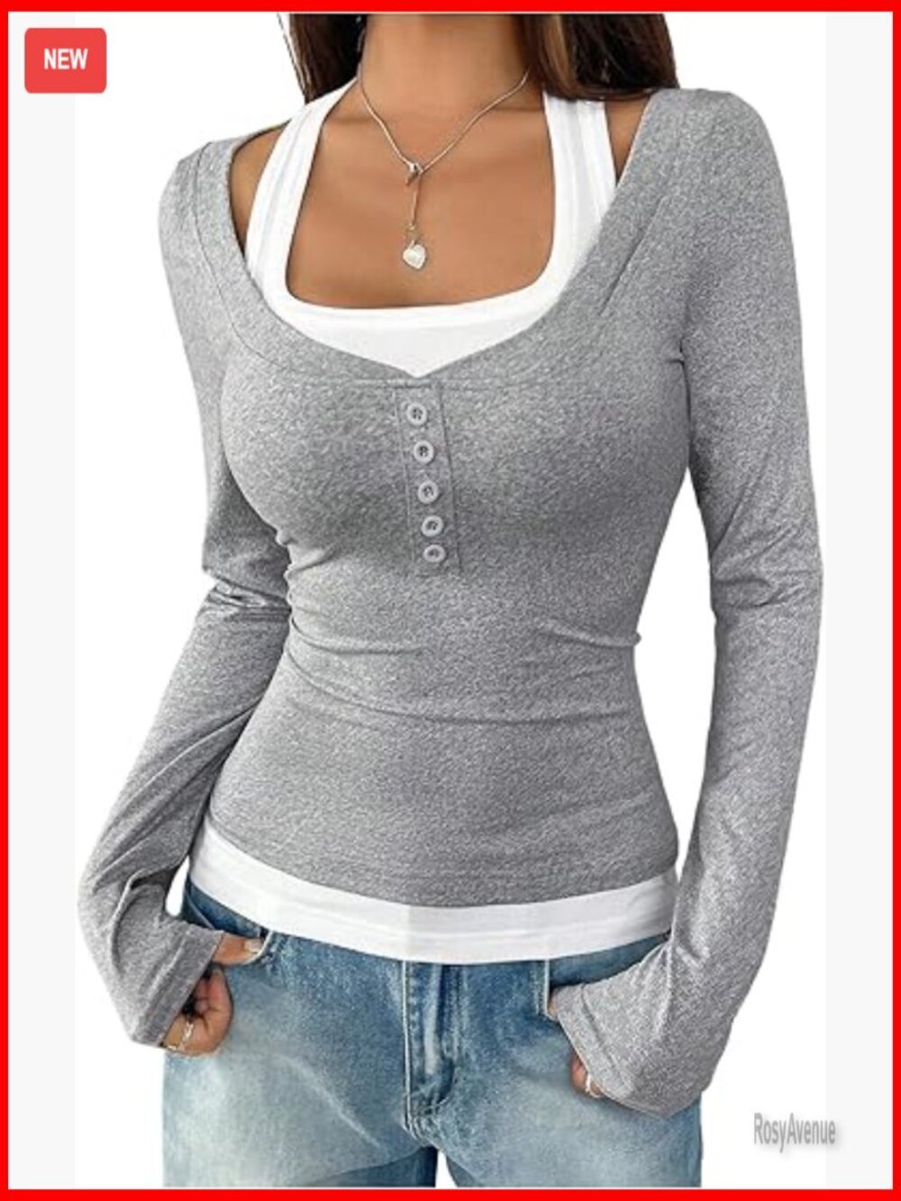 Y2K Going Out Halter Neck Long Sleeve Fitted Henley Top